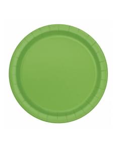 8 Lime Green Plates (23 cm) - Basic Colours Line