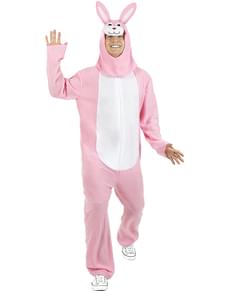 Pink Kanin Kostume til Voksne