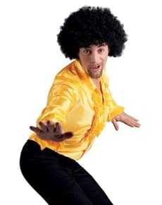 Жовта диско-сорочка з оборками для чоловіків