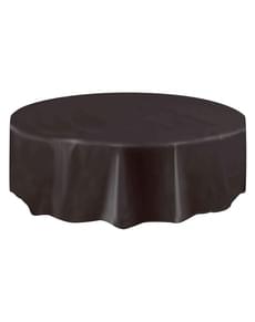 Zwart rond tafelkleed - Basic Colours Line