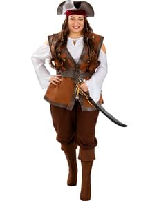 Piratski kostum za ženske večja velikost -  Caribbean collection