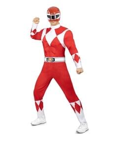 Rdeč Power Rangers kostum za odrasle