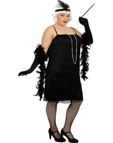 Charleston Kostüm schwarz für Damen große Größe