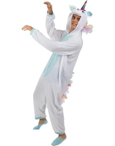 Sininen yksisarvinen onesie Asu aikuisille