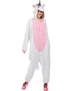 Roza samorog onesie kostum za odrasle