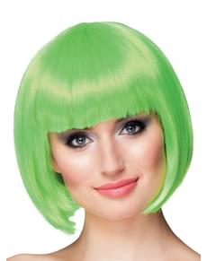 Short Neon Green Wig with Women