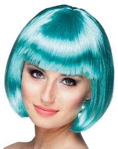 Peluca corta azul para mujer
