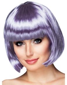 Perruque courte lila femme