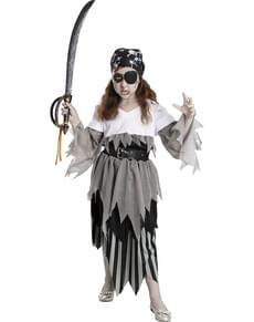 Disfraz de pirata zombie para niña