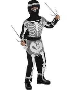 Zombie Ninja Skeleton Costume for Boys