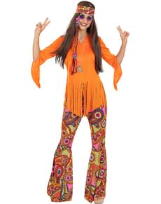 Lykkelig hippie kostyme til dame