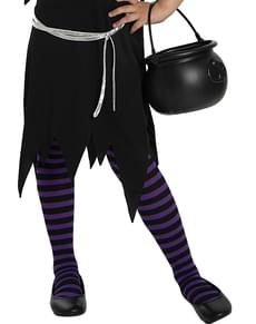 Strumpfhose lila-schwarz für Mädchen