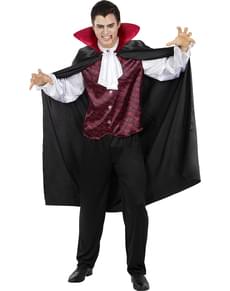 Fato de Conde Drácula para homem tamanho grande