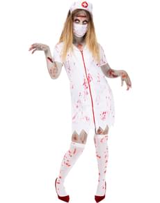 Zombie Sykepleier Kostyme til Dame 