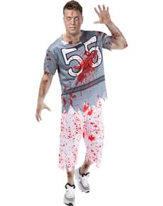 Fato de futebol americano zombie para homem tamanho grande