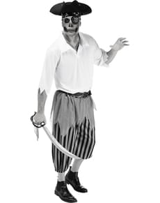 Zombie Pirat kostume til mænd plusstørrelse