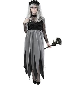 Fato de noiva fantasma para mulher tamanho grande