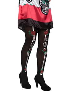 Collants squelette catrina femme
