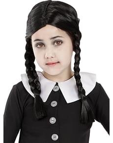 Peluca de Miércoles Addams para niña - La Familia Addams