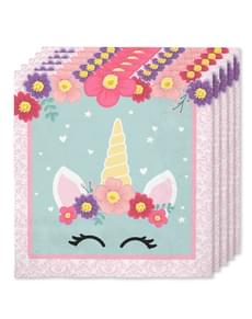 16 serviettes licorne (33x33cm) -Unicorn Flowers