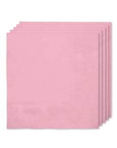 16 Pale Pink Napkins (33x33cm) - Plain Colours