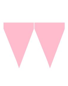 Guirlande à fanions rose clair - Gamme couleur unie