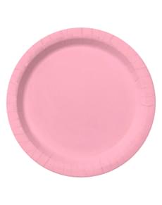 8 platos color rosa palo (23cm) - Colores lisos