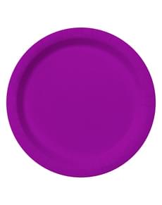 8 platos color morado (23cm) - Colores lisos