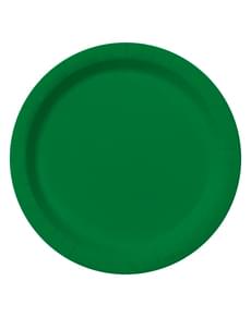 8 platos color verde (23cm) - Colores lisos