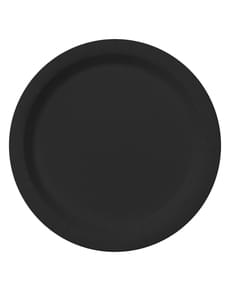 8 platos color negro (23cm) - Colores lisos
