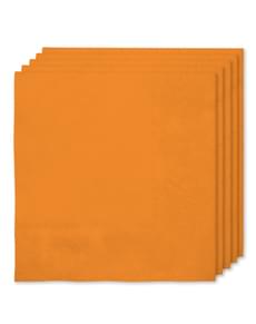 16 Orange Napkins (33x33cm) - Plain Colours