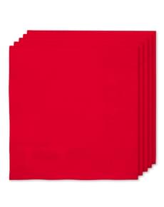 16 Red Napkins (33x33cm) - Plain Colours