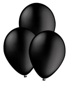 Balony czarne x10 - Gładkie Kolory