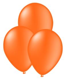 10 ballons orange - Gamme couleur unie