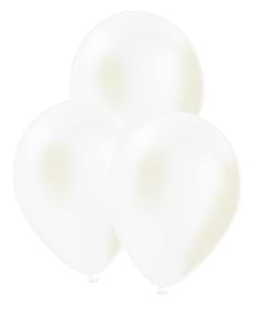 10 ballons blanc perle métallisés - Gamme couleur unie