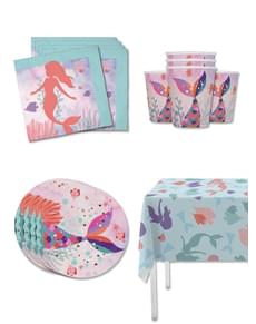 Mermaid Birthday Decoration Kit for 8 People - Beautiful Mermaid