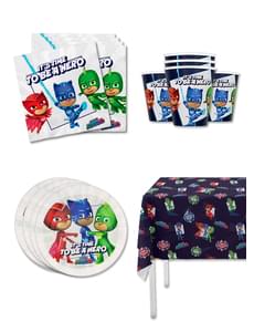 Kit de decor pentru aniversare Pj Mask pentru 8 persoane