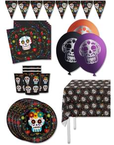 Kit decoración de fiesta de Catrina día de los muertos Premium para 8 personas - Day of the Dead