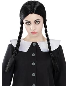 Peruca de Wednesday Addams para mulher - A Familia Addams