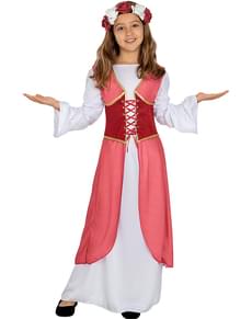 Medieval Princess kostyme med blomster til jenter