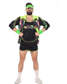 Fato dos anos 80 ginástica para homem