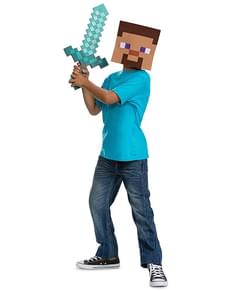 Steve Schwert und Maske Set - Minecraft