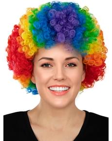 Regenboog Clown Pruik