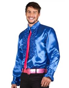 70er Jahre Hemd blau für Herren