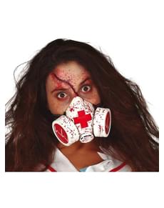 Maschera antigas nucleare insanguinata