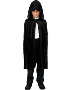 Lange zwarte cape voor kinderen