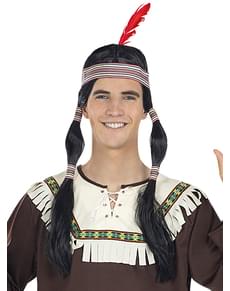 Indianperuk med flätor