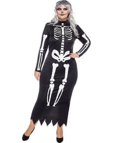 Disfraz de esqueleto elegante para mujer talla grande