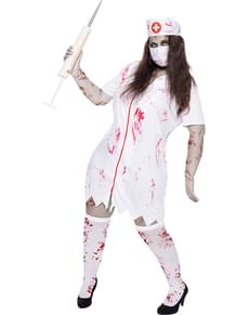 Costum de asistentă zombi pentru femei mărimi mari