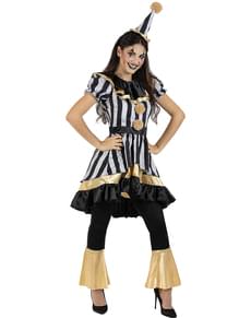 Skrämmande deluxe clownkostym för stora kvinnor